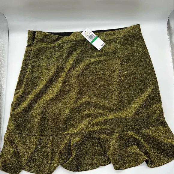 NWT Michael Kors Sparkly Gold Skirt Size Large - Picture 7 of 7